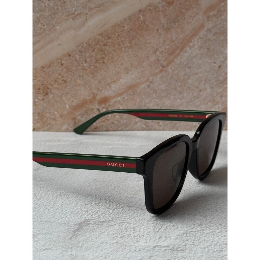 NEW Gucci GG0847SK Black Striped Arm Unisex Sunglasses - Picture 4 of 7